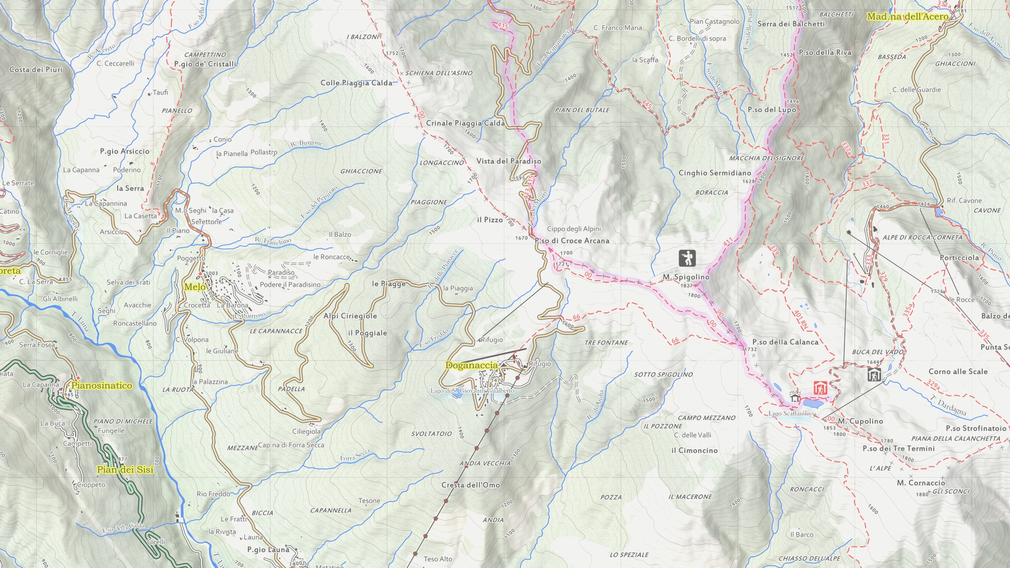 Mappe escursionistiche dedicate al percorsoanche per GPS e smartphone