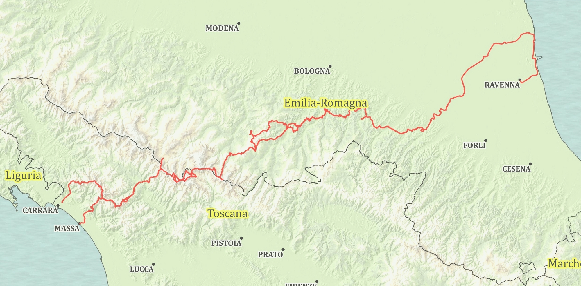 Tracce GPSdelle tappe consigliate